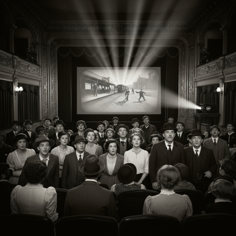 Proyector de cine antiguo con carretes de película – fascinante evolución del cine.